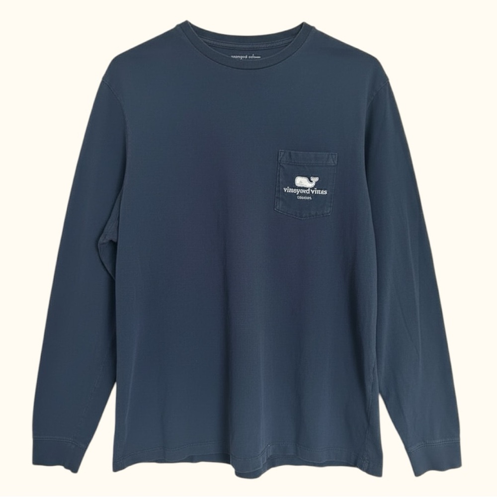 Vineyard Vines Tiburon Long Sleeve Pocket Tee Navy Men’s Medium